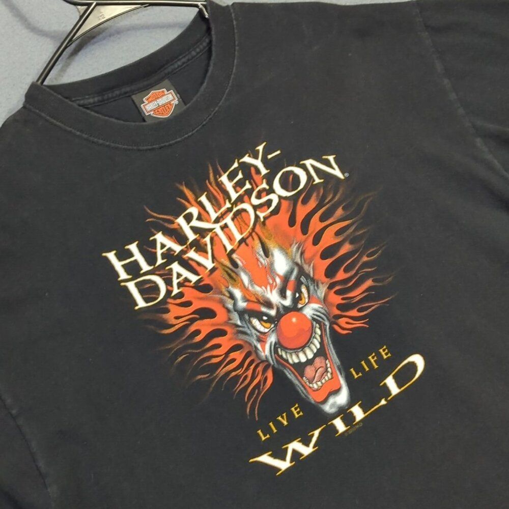 Harley Davidson T-Shirt Mens XL Black Live Life Wild Kane's Calgary Alberta 2010